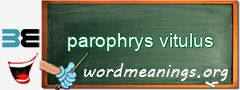 WordMeaning blackboard for parophrys vitulus